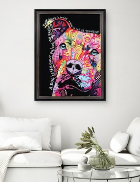 Cuadro decorativo Pitbull pensativo de Dean Russo técnica mixta Cuadros Jr