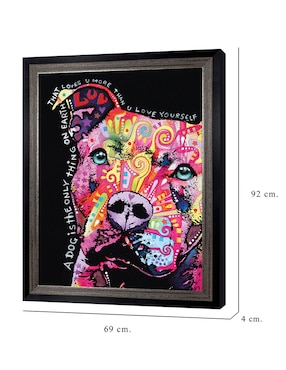 Cuadro decorativo Pitbull pensativo de Dean Russo técnica mixta Cuadros Jr