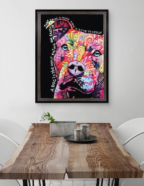 Cuadro decorativo Pitbull pensativo de Dean Russo técnica mixta Cuadros Jr