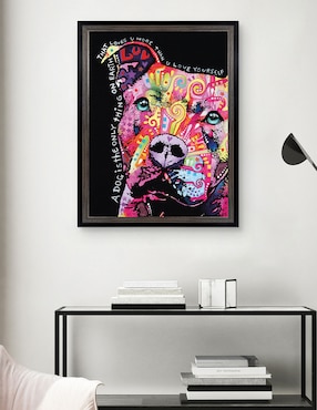 Cuadro decorativo Pitbull pensativo de Dean Russo técnica mixta Cuadros Jr