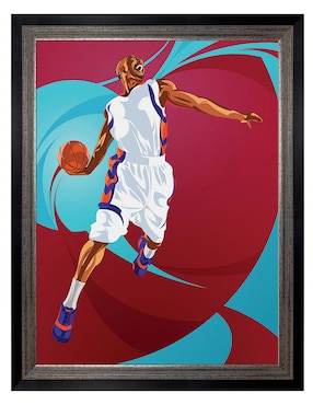 Cuadro decorativo Clavada de baloncesto de Nikita Abakumov técnica mixta Cuadros Jr
