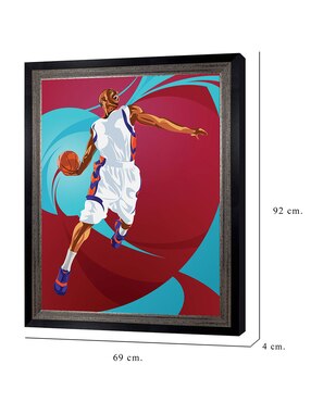 Cuadro decorativo Clavada de baloncesto de Nikita Abakumov técnica mixta Cuadros Jr