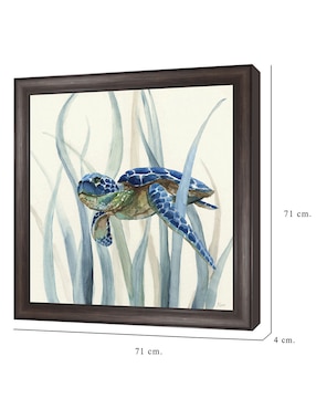 Cuadro decorativo Tortuga en pasto marino II de Nan técnica mixta Cuadros Jr