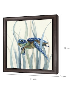 Cuadro decorativo Tortuga en pasto marino II de Nan técnica mixta Cuadros Jr
