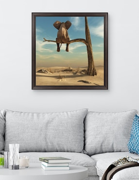 Cuadro decorativo Elefante en árbol del desierto de DP Gallery técnica mixta Cuadros Jr