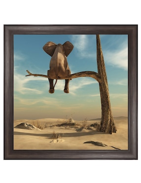 Cuadro decorativo Elefante en árbol del desierto de DP Gallery técnica mixta Cuadros Jr