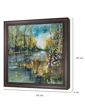 Cuadro decorativo Curva de río de abedules de verano de DP Gallery técnica mixta Cuadros Jr