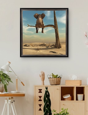 Cuadro decorativo Elefante en árbol del desierto de DP Gallery técnica mixta Cuadros Jr