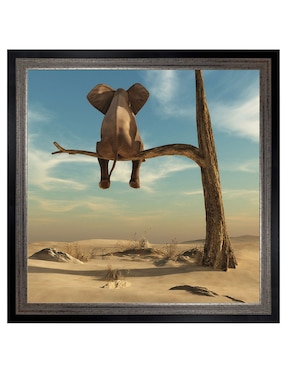 Cuadro decorativo Elefante en árbol del desierto de DP Gallery técnica mixta Cuadros Jr