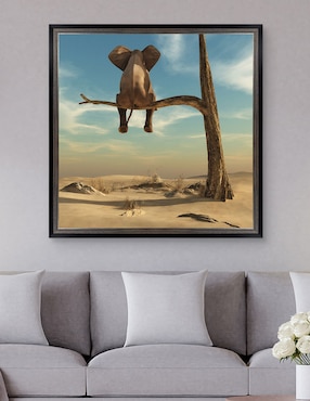 Cuadro decorativo Elefante en árbol del desierto de DP Gallery técnica mixta Cuadros Jr