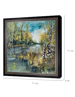 Cuadro decorativo Curva de río de abedules de verano de DP Gallery técnica mixta Cuadros Jr