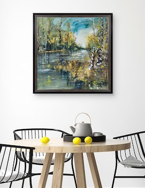 Cuadro decorativo Curva de río de abedules de verano de DP Gallery técnica mixta Cuadros Jr