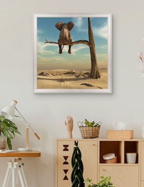 Cuadro decorativo Elefante en árbol del desierto de DP Gallery técnica mixta Cuadros Jr