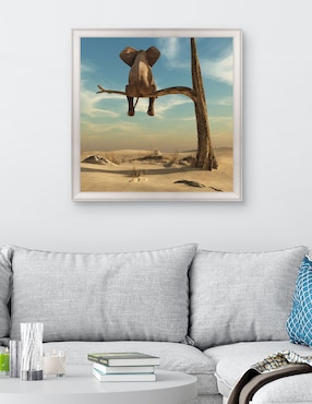Cuadro decorativo Elefante en árbol del desierto de DP Gallery técnica mixta Cuadros Jr