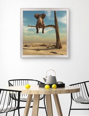 Cuadro decorativo Elefante en árbol del desierto de DP Gallery técnica mixta Cuadros Jr