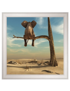 Cuadro decorativo Elefante en árbol del desierto de DP Gallery técnica mixta Cuadros Jr