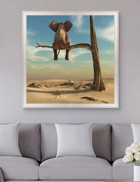 Cuadro decorativo Elefante en árbol del desierto de DP Gallery técnica mixta Cuadros Jr