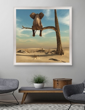Cuadro decorativo Elefante en árbol del desierto de DP Gallery técnica mixta Cuadros Jr