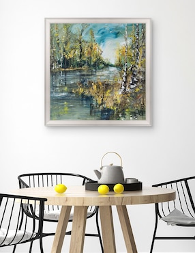 Cuadro decorativo Curva de río de abedules de verano de DP Gallery técnica mixta Cuadros Jr