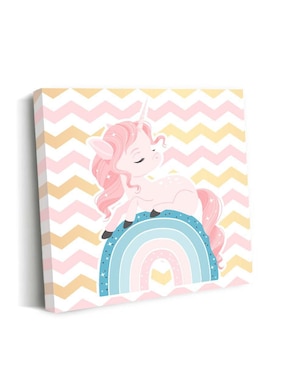 Cuadro decorativo Canvas Art MX Unicornio en Arcoíris