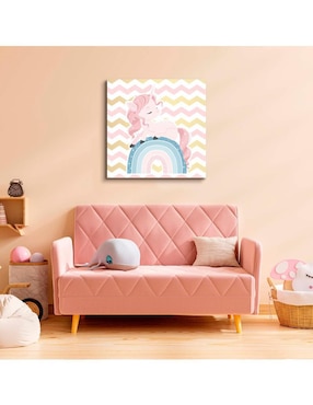 Cuadro decorativo Canvas Art MX Unicornio en Arcoíris