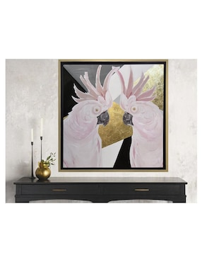 Pintura Rose Birds técnica acrílico Jackies Mirrors Aves