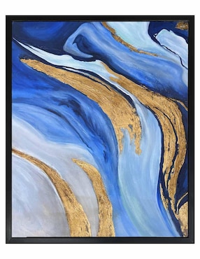 Pintura Gold Blue técnica acrílico Jackies Mirrors Abstracto
