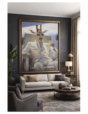 Pintura Un Trago En El Safari técnica óleo Lune Art Gallery Animalart