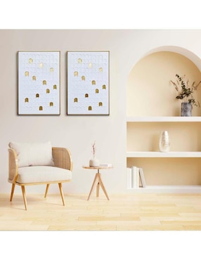Cuadro decorativo Canvas Art Mx Gota con hoja de oro