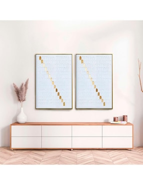 Cuadro decorativo Canvas Art Mx Gota con hoja de oro