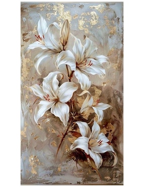 Cuadro decorativo Generica Impresión Botánica Flor Lili Café
