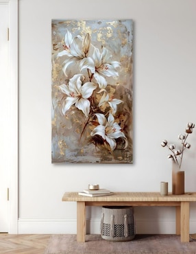 Cuadro decorativo Generica Impresión Botánica Flor Lili Café