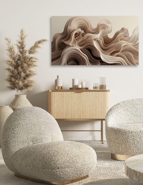 Cuadro decorativo Generica Abstracto Ondas Crema Impresión