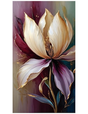 Cuadro decorativo Generica Botánica Petálos Oro y Púrpura