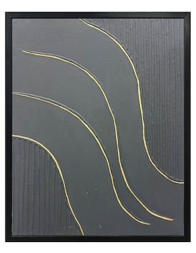 Pintura Gold Wave técnica mixta Jackies Mirrors Minimalista