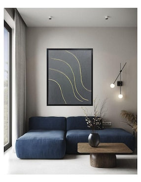 Pintura Gold Wave técnica mixta Jackies Mirrors Minimalista