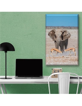 Cuadro decorativo Industria Grafica Ciento 23 Elefante y gacelas