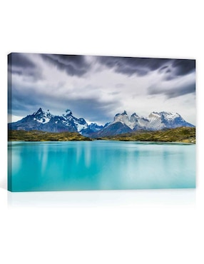 Cuadro Decorativo Pixelarte Canvas Naturaleza Playa Torre Paine Rectangular