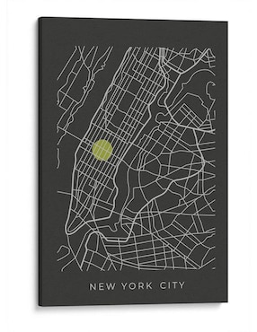 Litografía Canvas Lab NYC Map Técnica Impresión