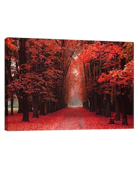 Cuadro Decorativo Pixelarte Naturaleza Bosque De Otoño