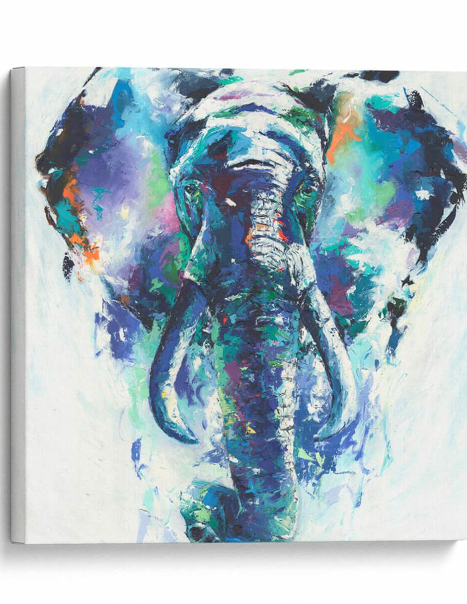 Pintura técnica Elefante a pinceladas