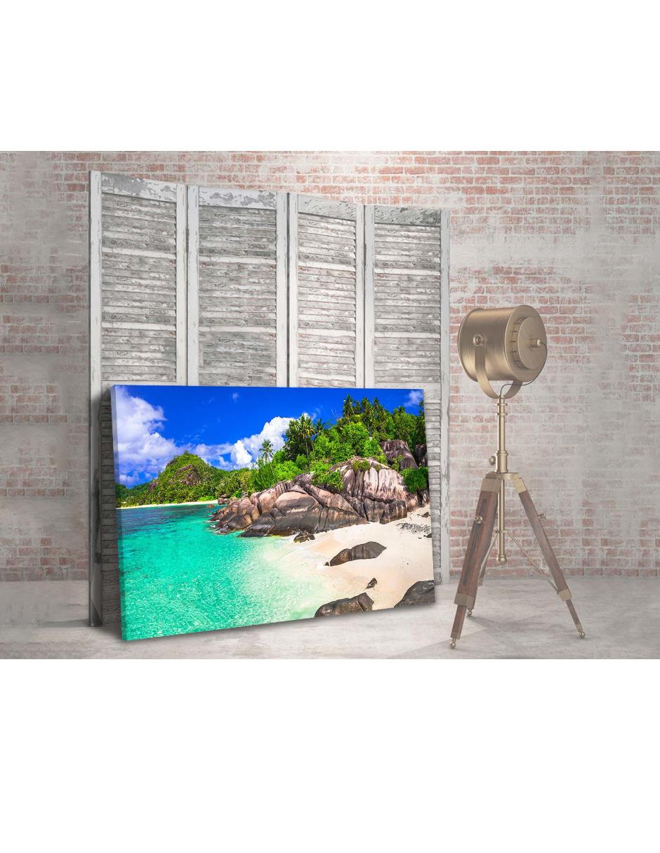 Cuadro decorativo canvas Naturaleza Playa Seychelles rectangular 3