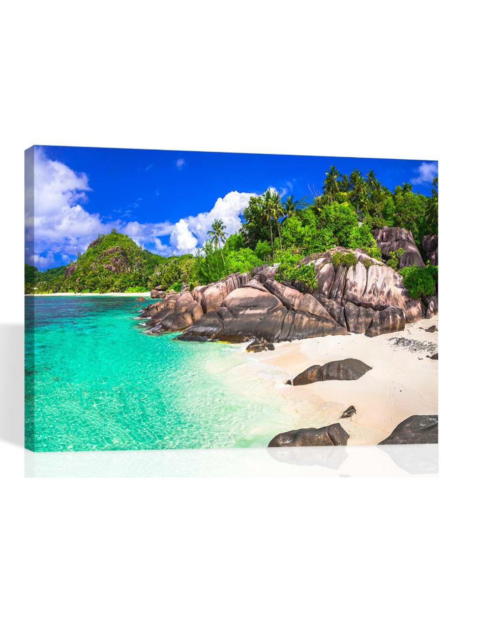 Cuadro decorativo canvas Naturaleza Playa Seychelles rectangular Cuadro decorativo canvas Naturaleza Playa Seychelles rectangular