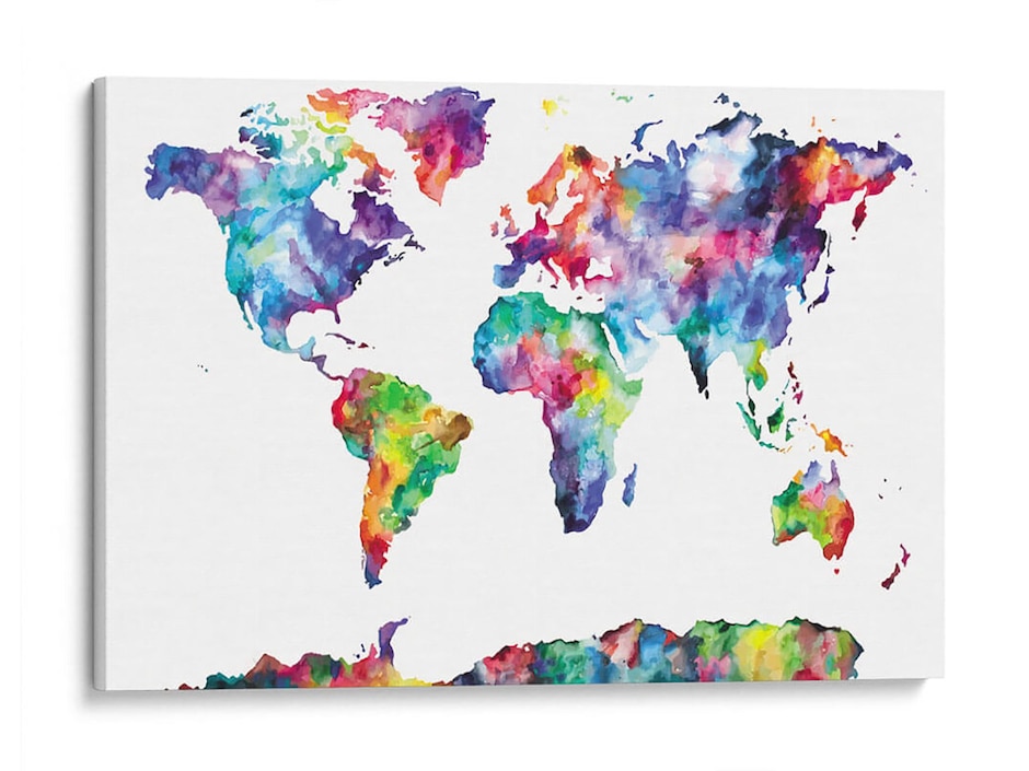 Litografía El Mundo en Acuarela técnica Impresión