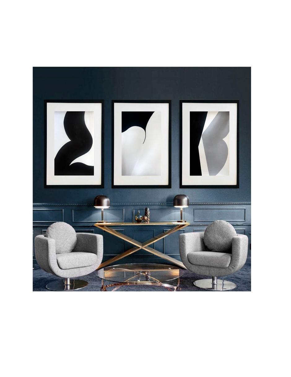 Set de 3 cuadros decorativos enmarcados pinturas de la Colección Abstractos 5