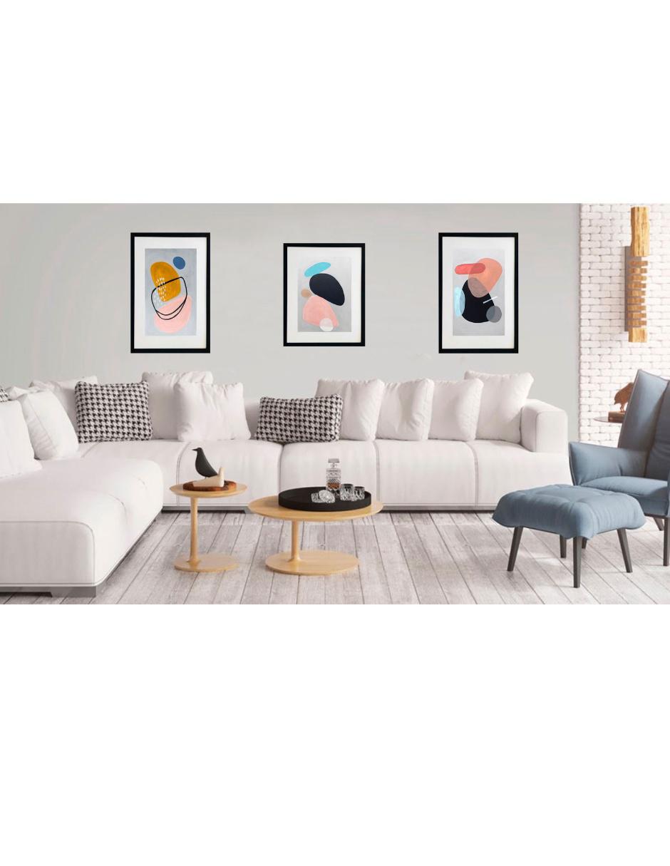 Set de 3 Cuadros decorativos enmarcados pinturas de Colección Abstractos 3