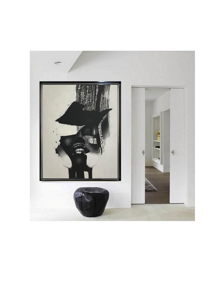 Hermosa pintura hecha a mano de Cuadro decorativo enmarcado de la colección abstractos 3