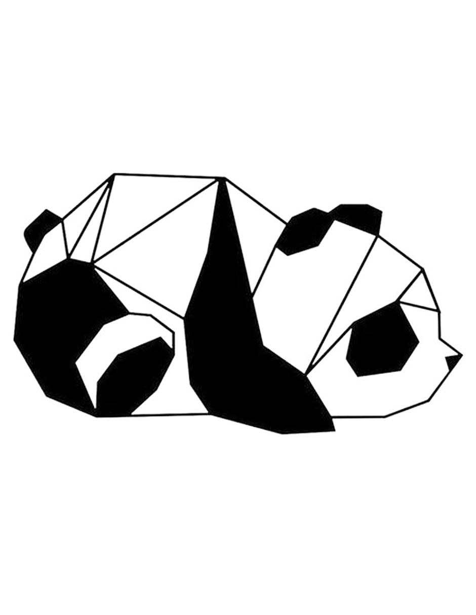 Figura decorativa de panda de madera