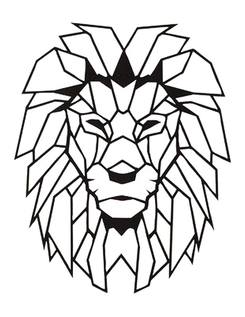 Figura decorativa de león de madera Figura decorativa de león de madera