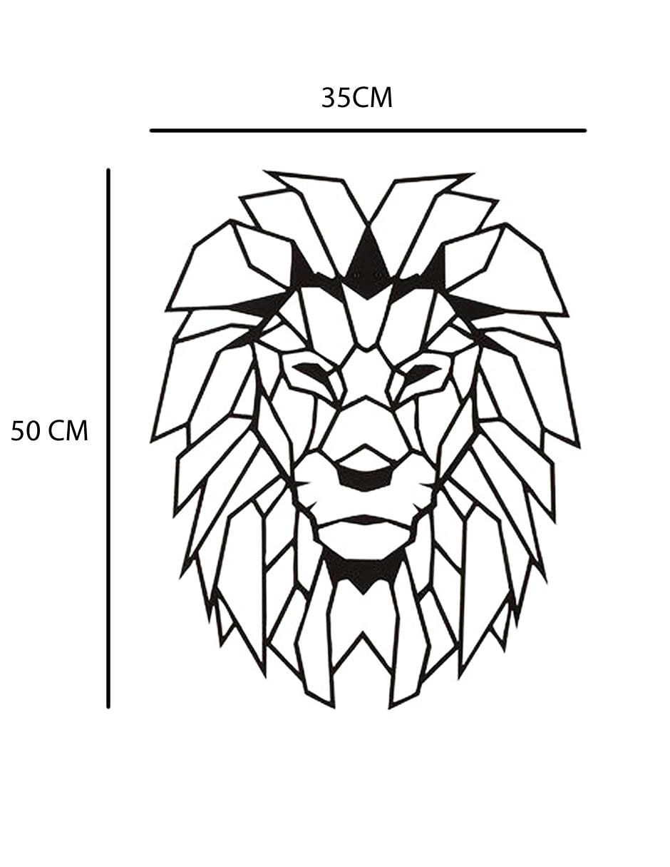 Figura decorativa de león de madera 2